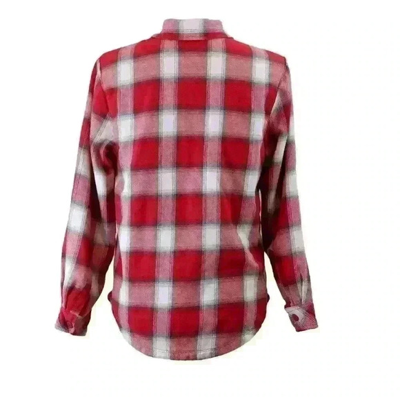 VINTAGE Riders by Lee Red & White Plaid Flannel Fleece Lined Shirt Size Small - Picture 4 of 9
